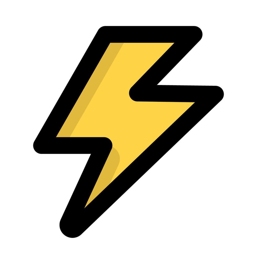 Flat design electricity icon. Lightning icon. vector