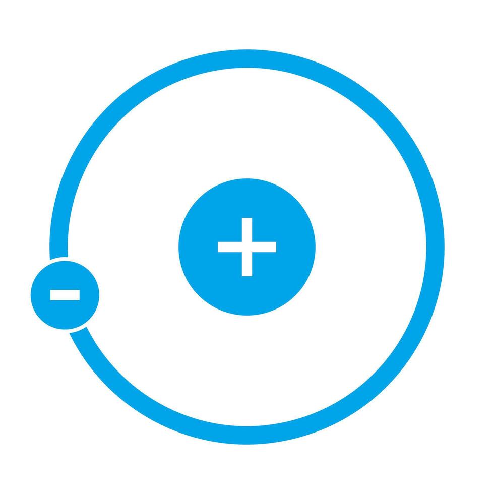 Hydrogen atomic nucleus and electron icons. vector