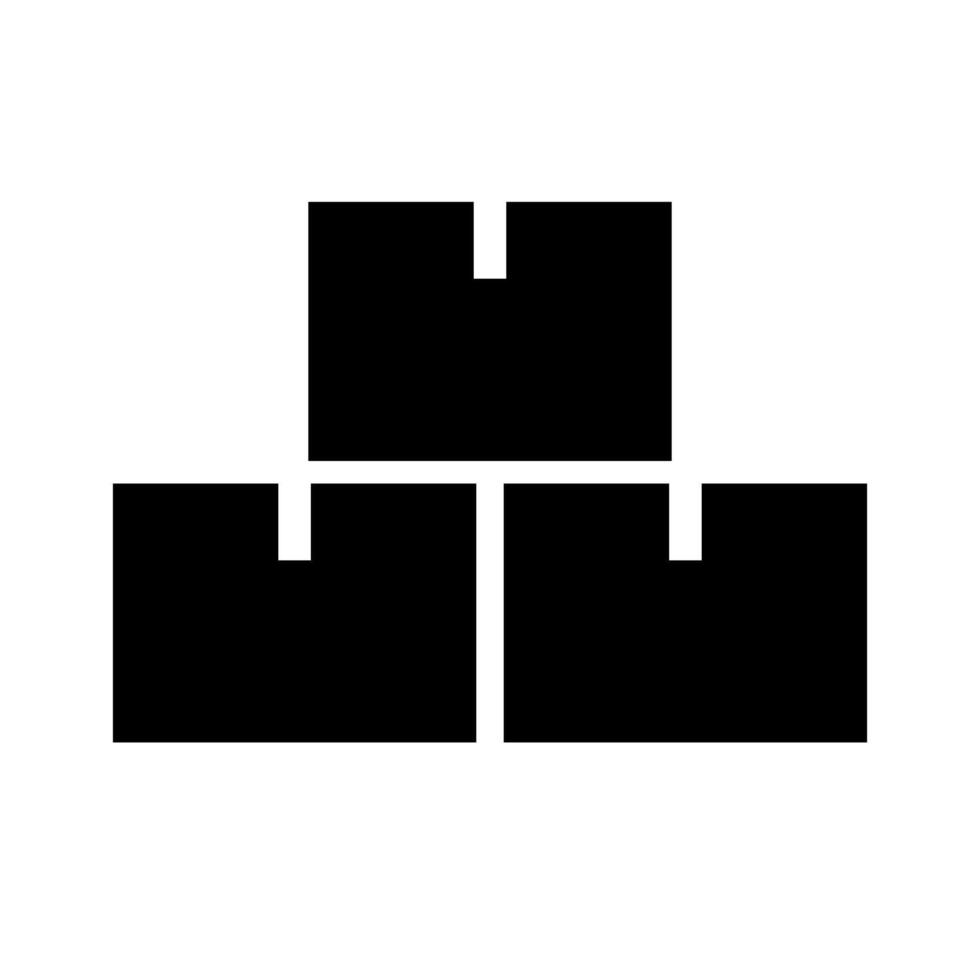 Stacked cardboard boxes silhouette icon. vector