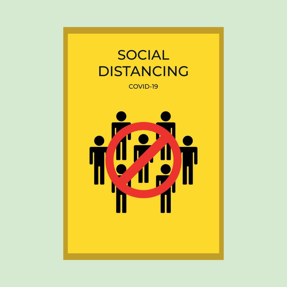 minimalist social distancing flat poster illustration design, the beatles inspiration vector