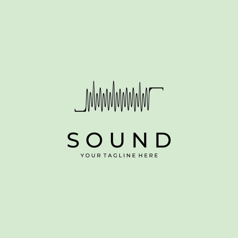 sound logo line art minimalist design vector