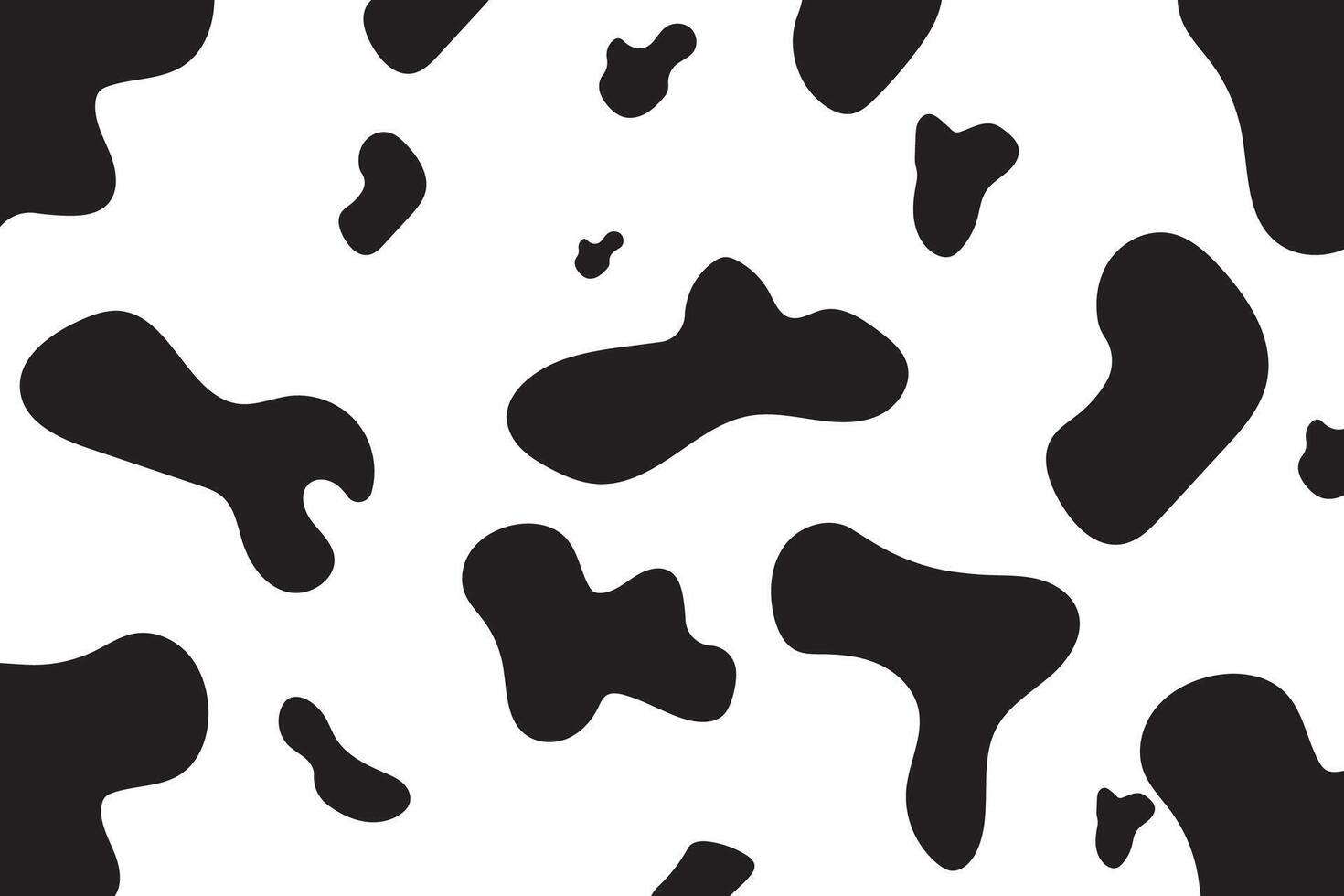 Cow seamless pattern. abstract background with repeated hand drawn black stains on a white background vector