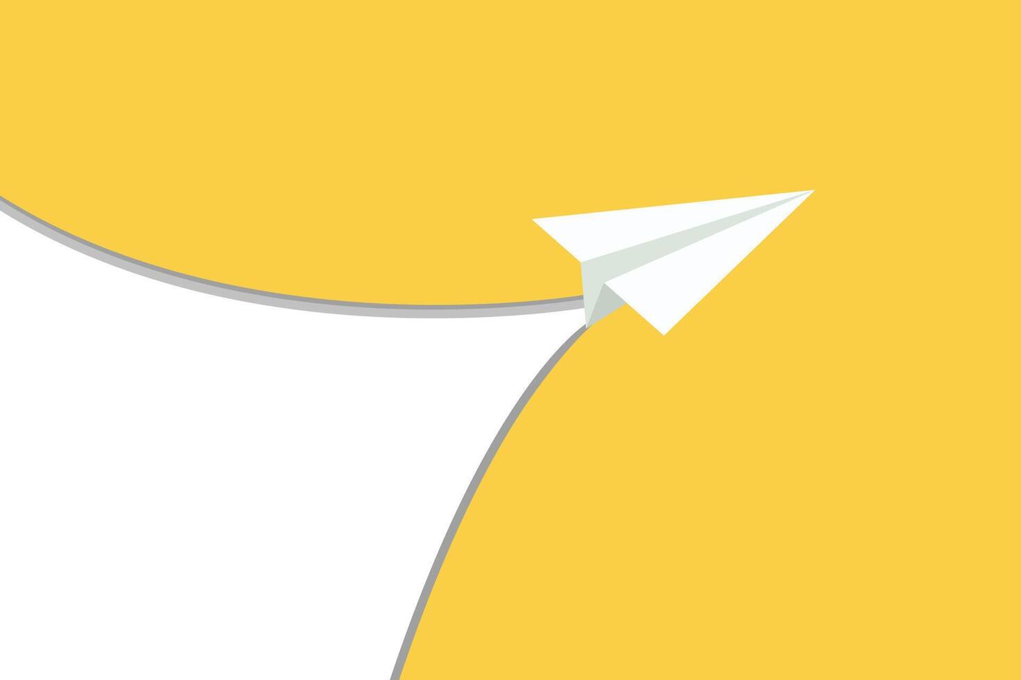 Paper plane flying forward with copy space. concept of innovation,business, growth, travel, freedom, dream. vector
