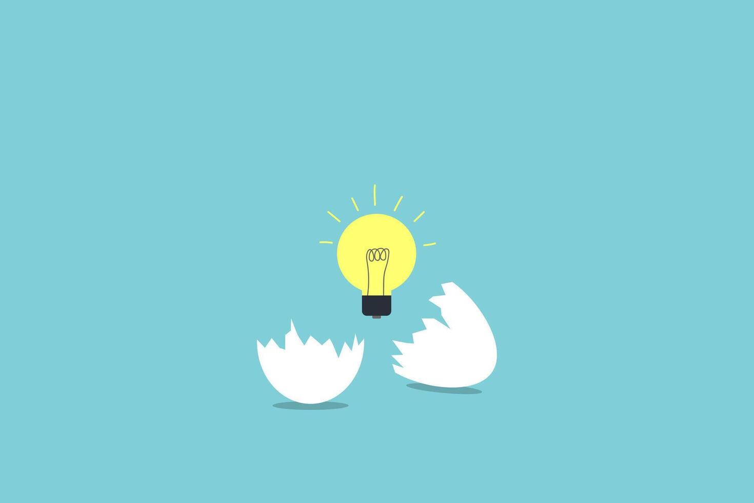 Broken egg the and lamp is pulled out. vector