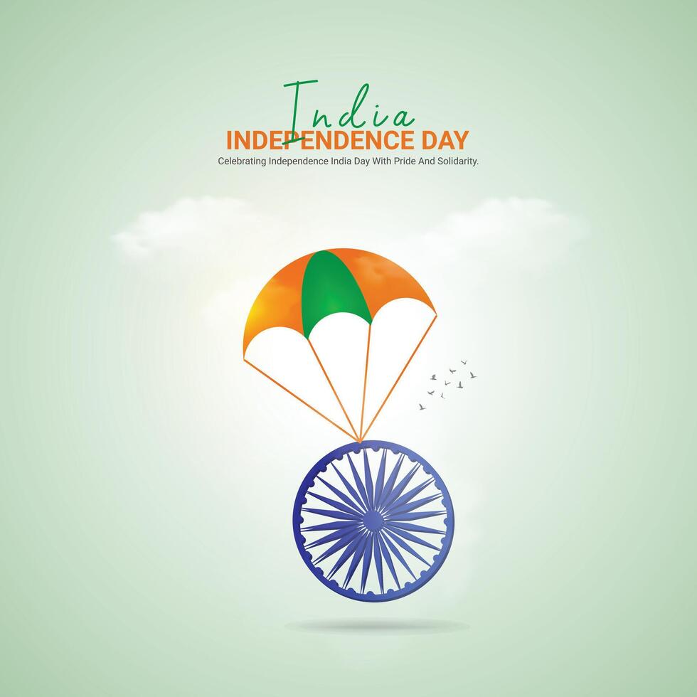 Indian Independence Day Crative Ads Design. Indian flag icon isolated on Template for background. Independence Day Poster, . illustration, August 8. Important day vector
