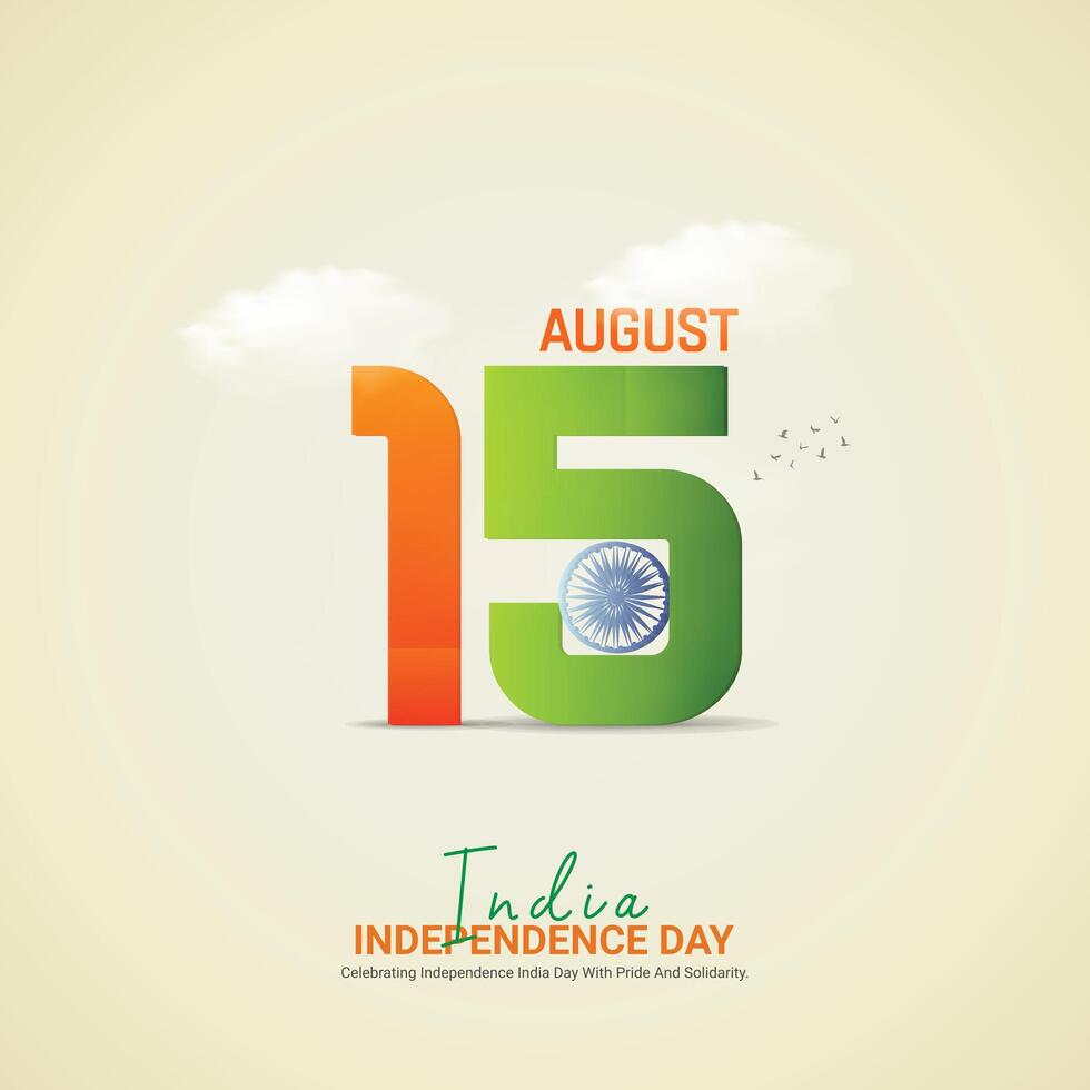 Indian Independence Day Crative Ads Design. Indian flag icon isolated on Template for background. Independence Day Poster, . illustration, August 8. Important day vector