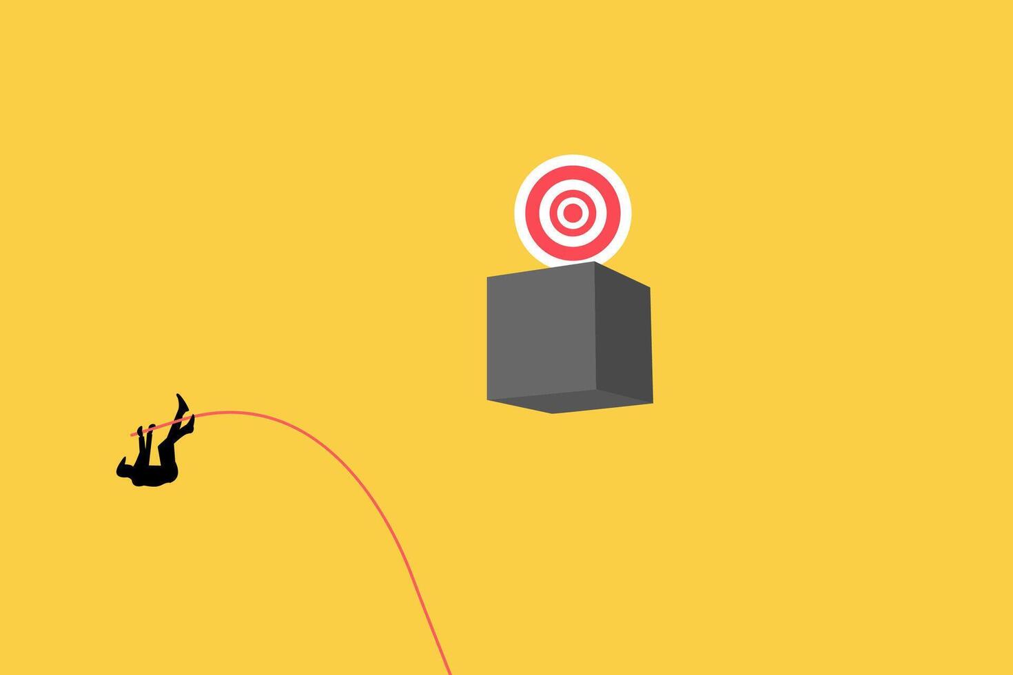 businessman jumping use pole vault to get target. Symbol of achievement, success, motivation and ambition vector