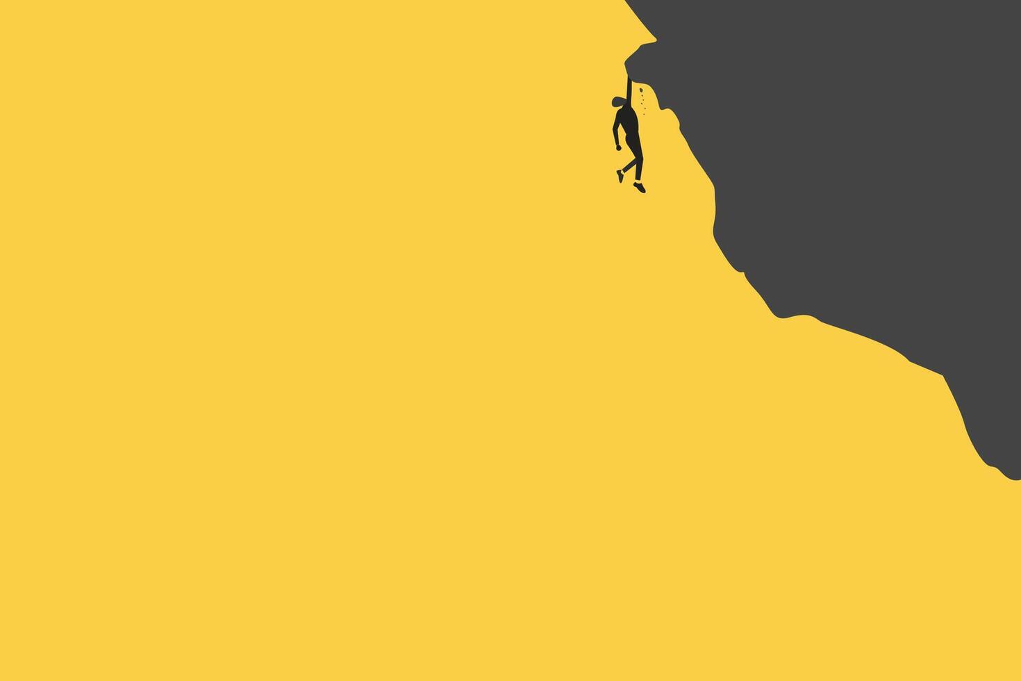 businessman Climbing mountain. Symbol of success, career, leadership and goal vector