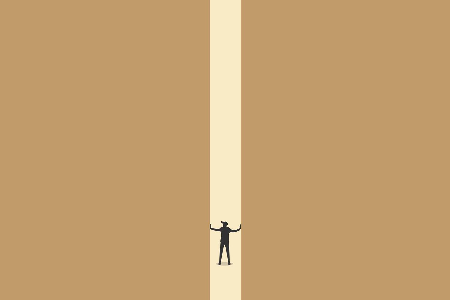 Business creative solution, break free of convention, stereotype, concept. Symbol of challenge. vector