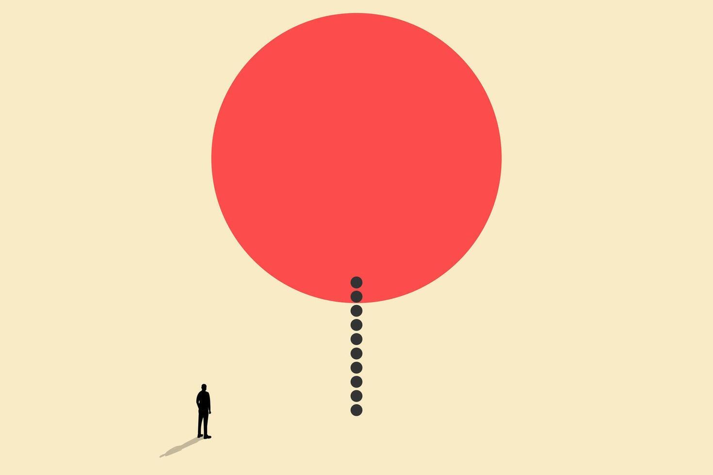 Businessman look the circle. concept of achievement, target, goal and process. vector
