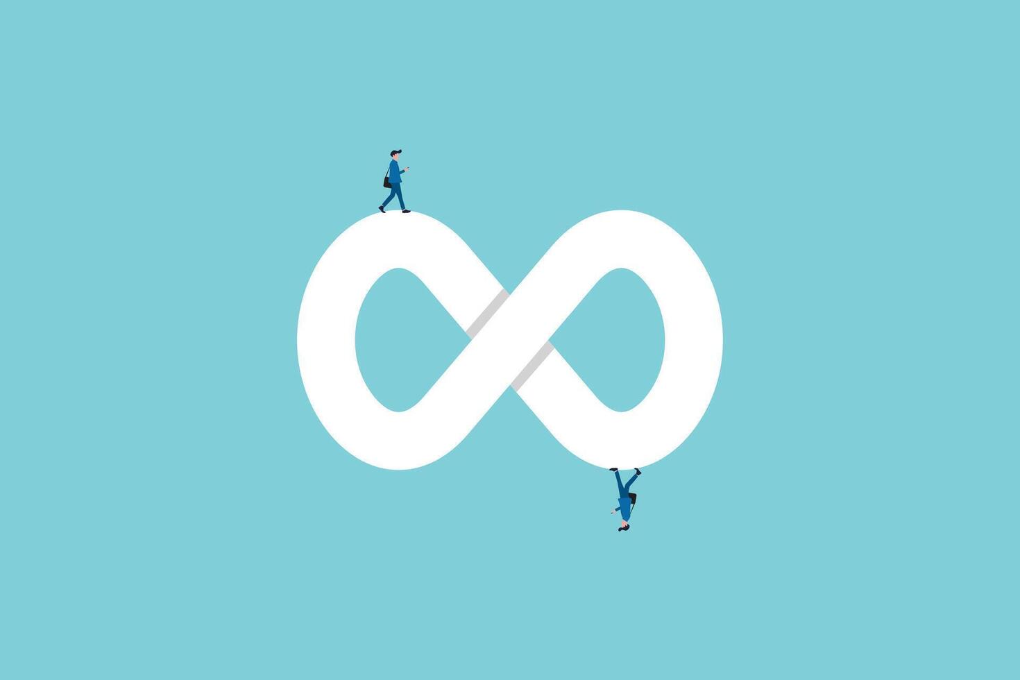 infinity symbol community connection. Symbol of cooperation, process, solution. vector