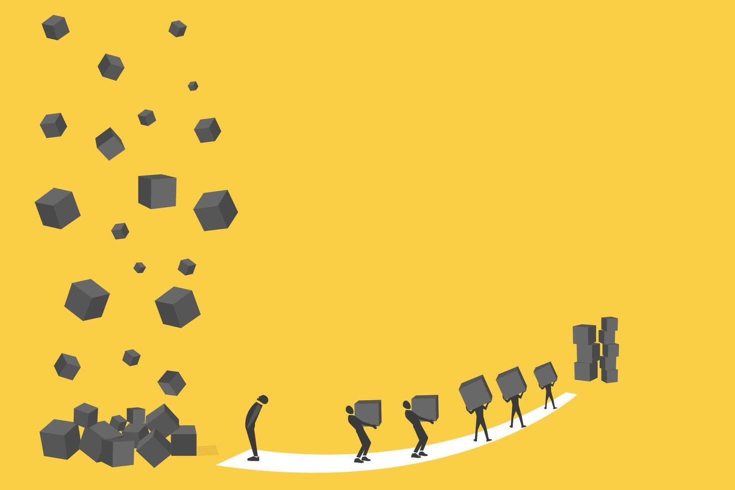 people carrying blocks. Symbol of future and opportunities. vector