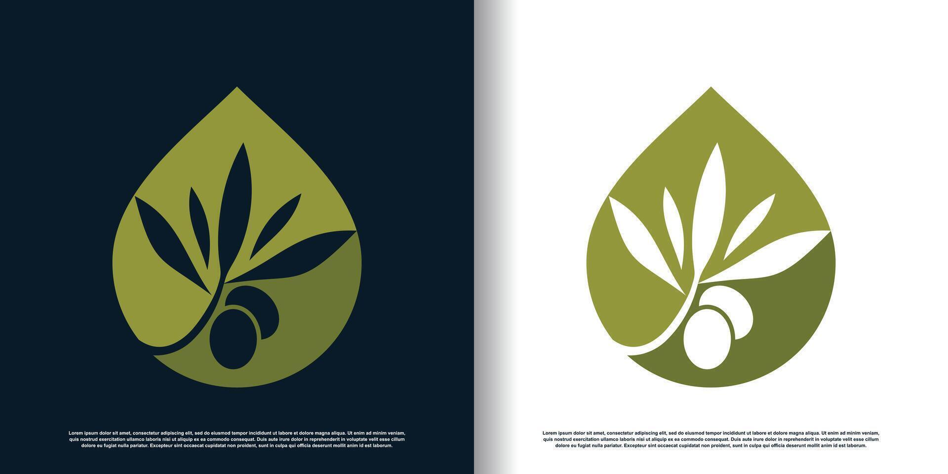 Olive logo design with modern concept Premium vector