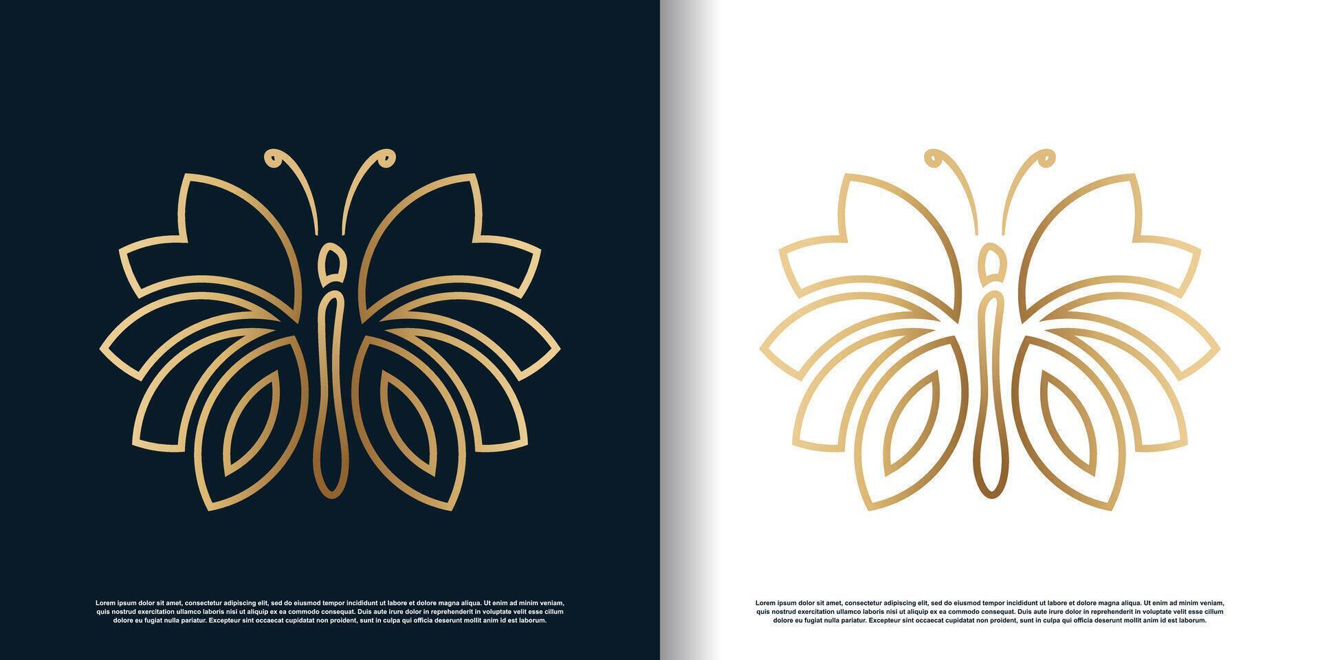 Butterfly logo design with creative abstract concept vector
