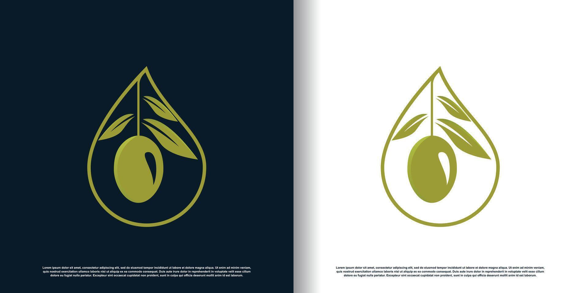Olive logo design with modern concept Premium vector