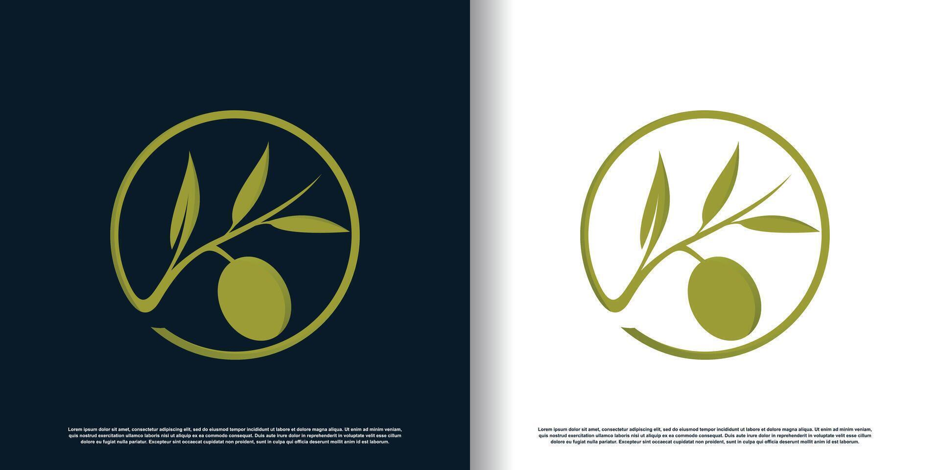 Olive logo design with modern concept Premium vector