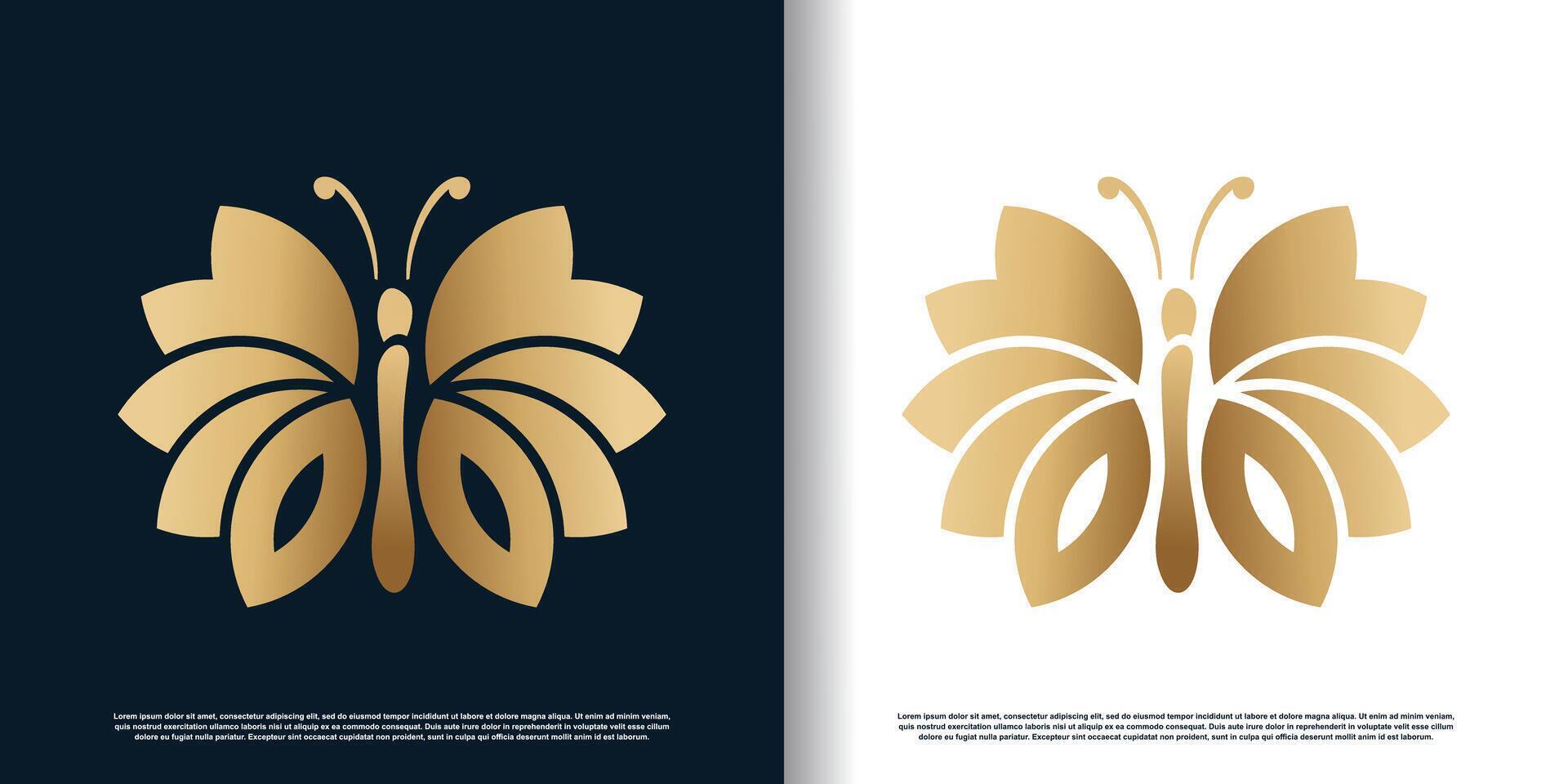 Butterfly logo design with creative abstract concept vector