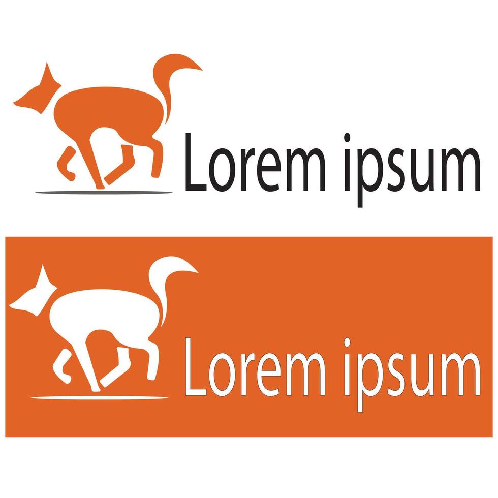 Elegant stand fox logo with look forward vector