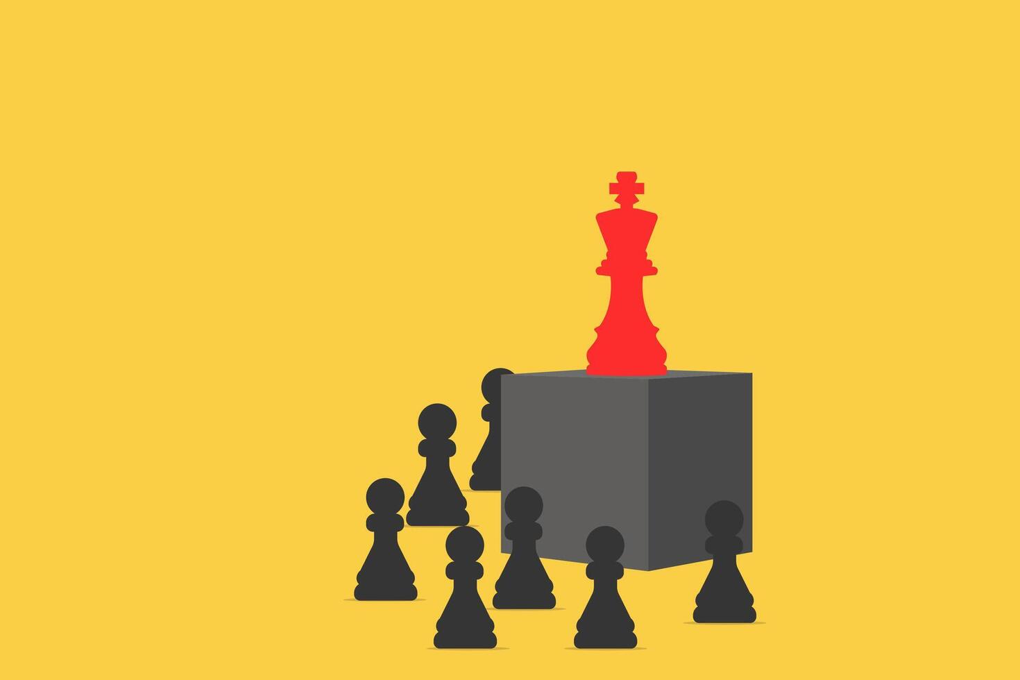 king Chess on podium. Symbol of leadership. vector