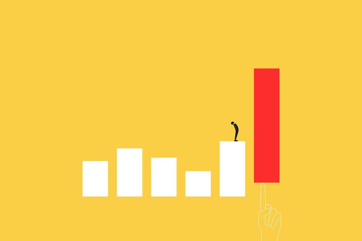 businessman look up graph up with hand helping push chart higher, concept of financial, chart growth financial success, increase profit, and innovation. vector