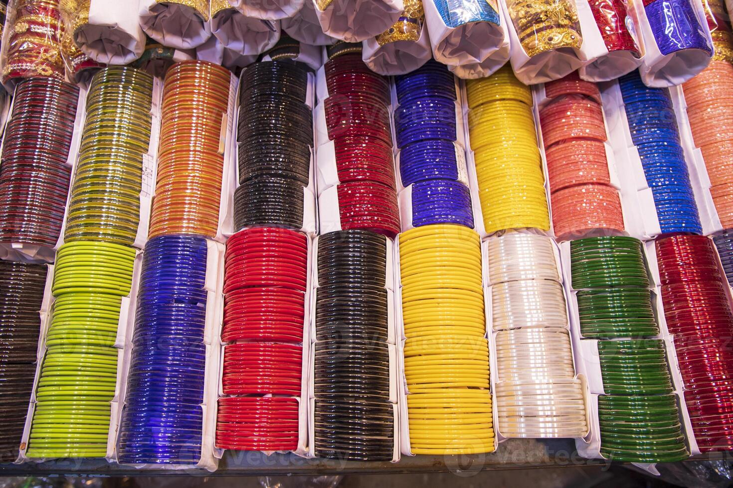 Multi-colored Glass Bangles ornament for sale can be used as a background texture wallpaper photo