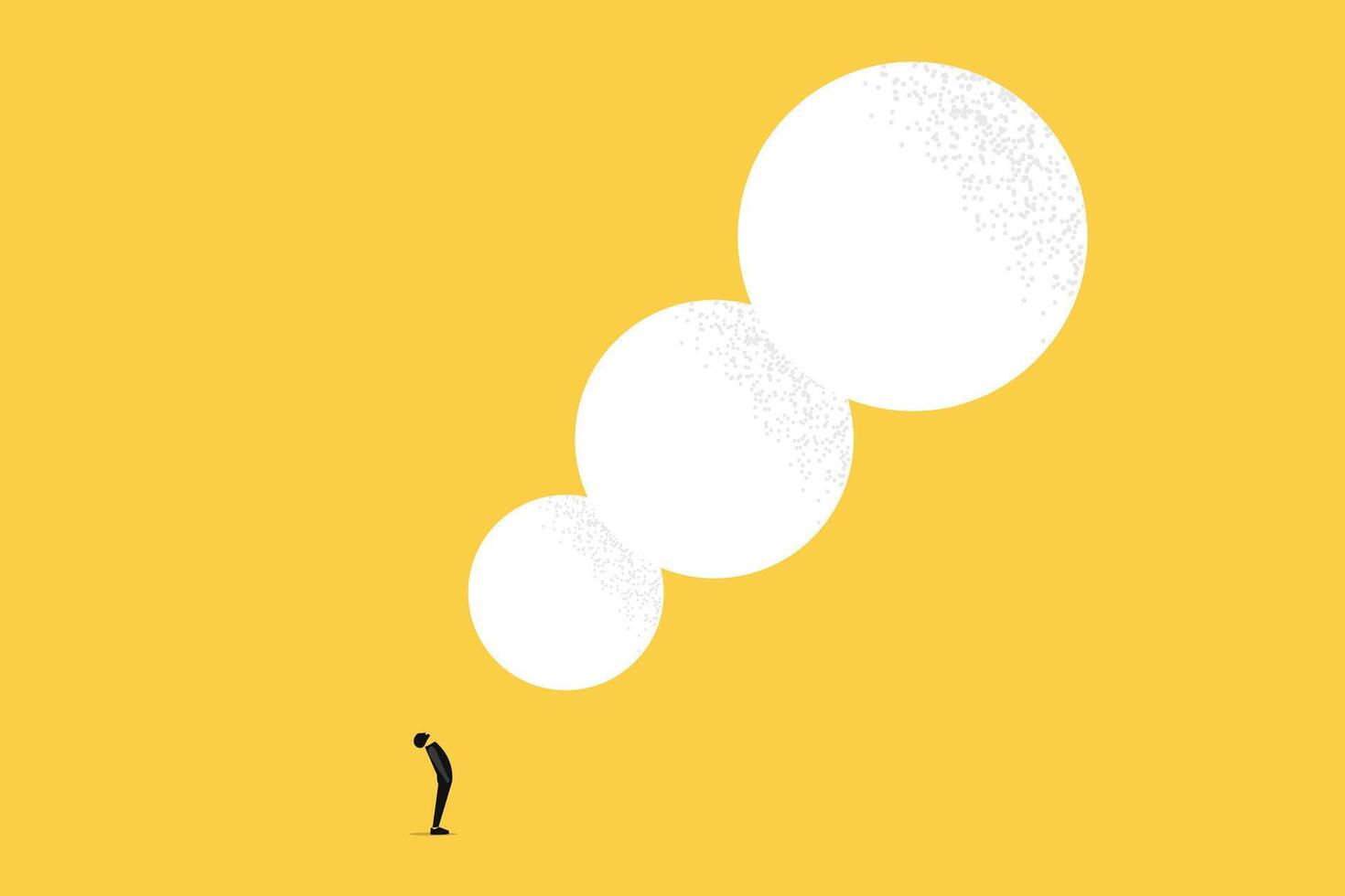 businessman looking up the balls concept of career ,big ambition, success, growth and motivation. vector