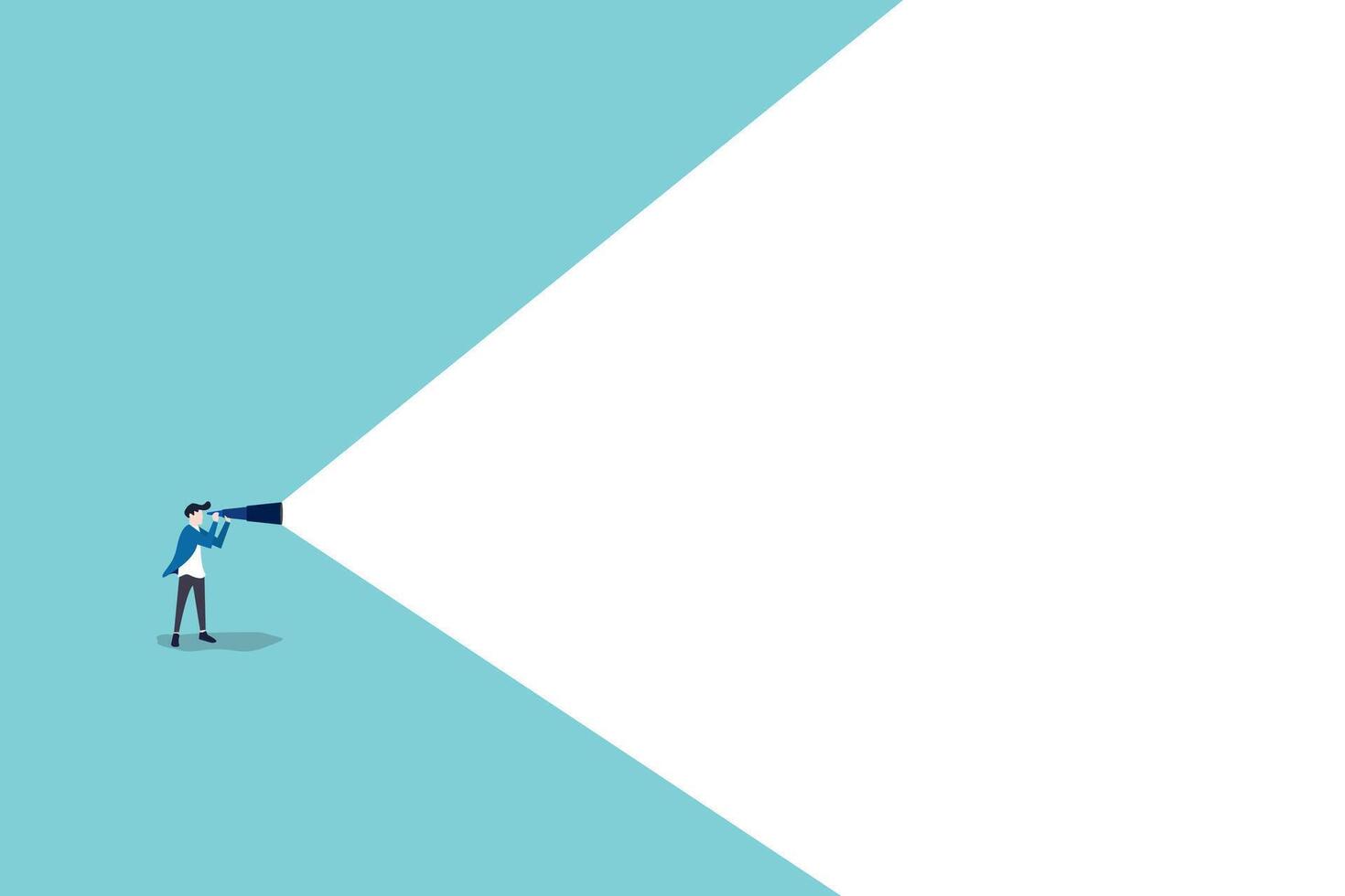 Businessman using binocular to look new opportunity. concept of hiring, job, career and Business recruiting. vector
