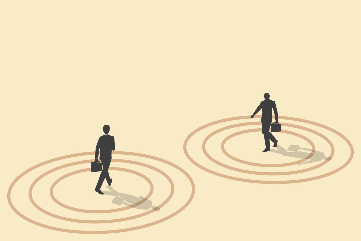 businessman walking on the point. Concept of move forward, opportunity, ambition, motivation in business. vector