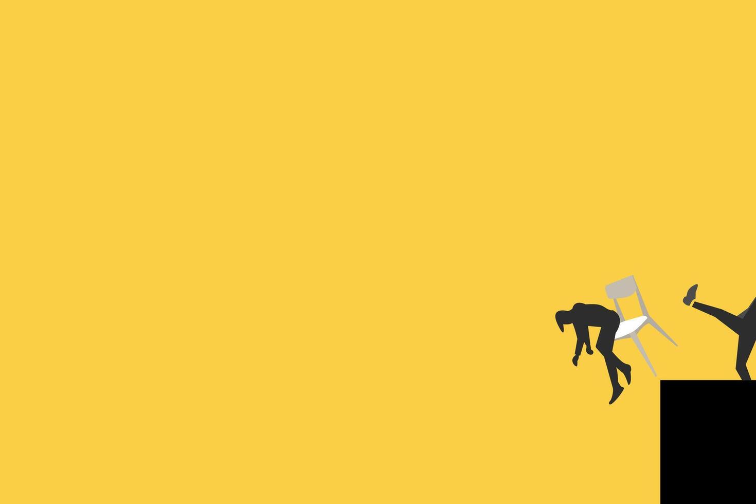 boss kick staff. Fired job. Kick Away, Get Out. Business illustration. vector