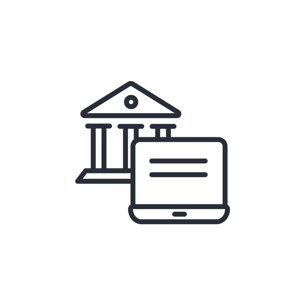 online academy icon. .Editable stroke.linear style sign for use web design,logo.Symbol illustration. vector