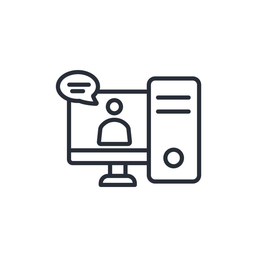 mentor online icon. .Editable stroke.linear style sign for use web design,logo.Symbol illustration. vector