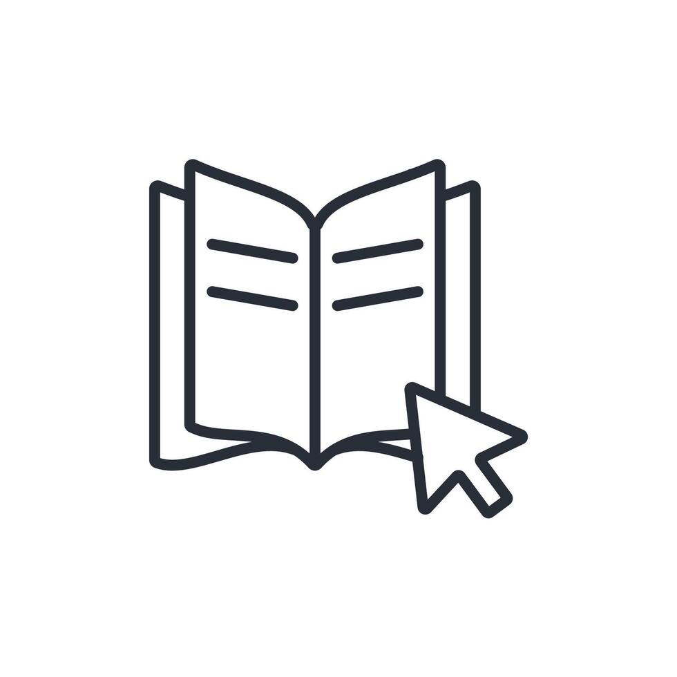 ebook icon. .Editable stroke.linear style sign for use web design,logo.Symbol illustration. vector