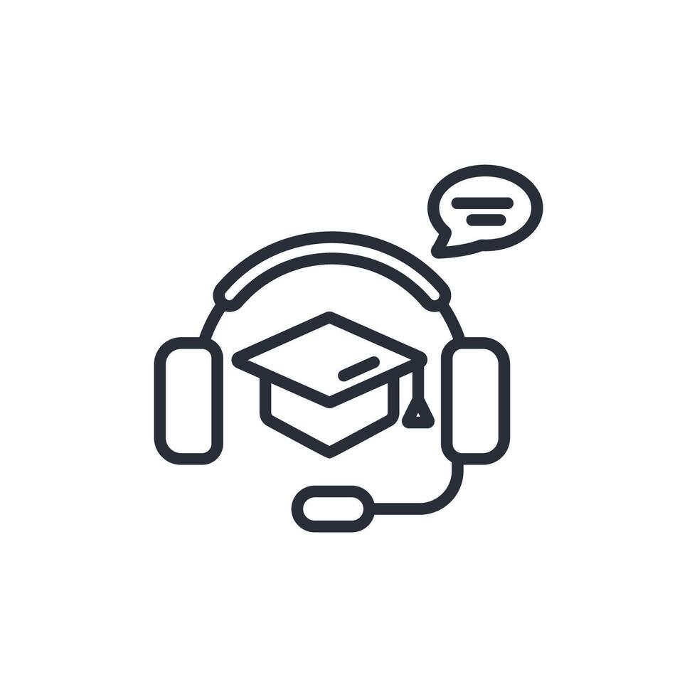 online teaching icon. .Editable stroke.linear style sign for use web design,logo.Symbol illustration. vector