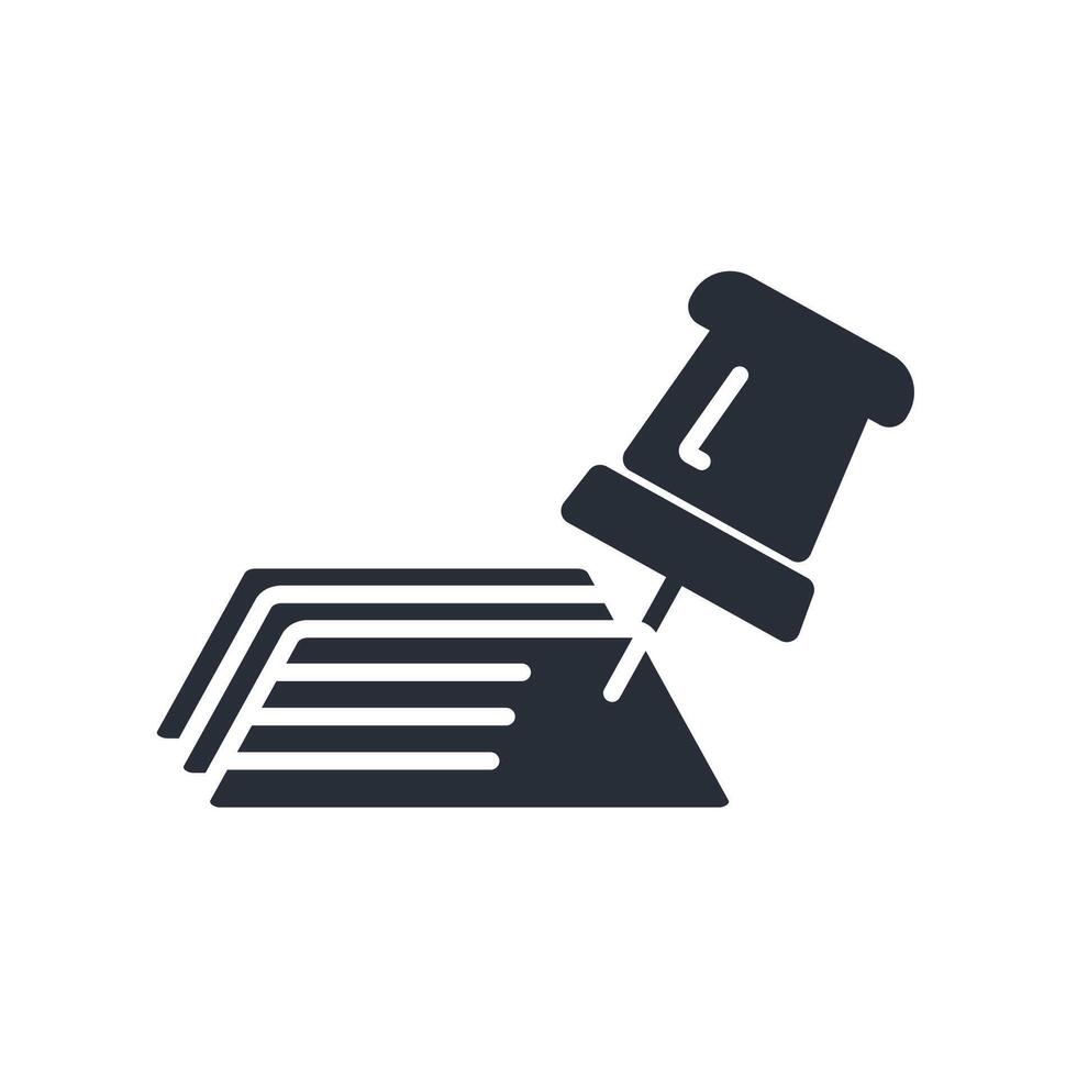 push pin icon. .Editable stroke.linear style sign for use web design,logo.Symbol illustration. vector
