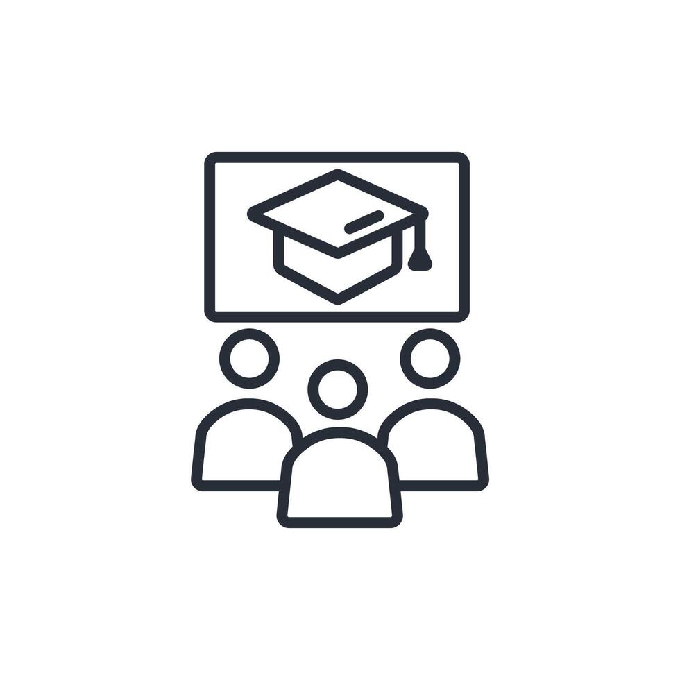 grup class icon. .Editable stroke.linear style sign for use web design,logo.Symbol illustration. vector