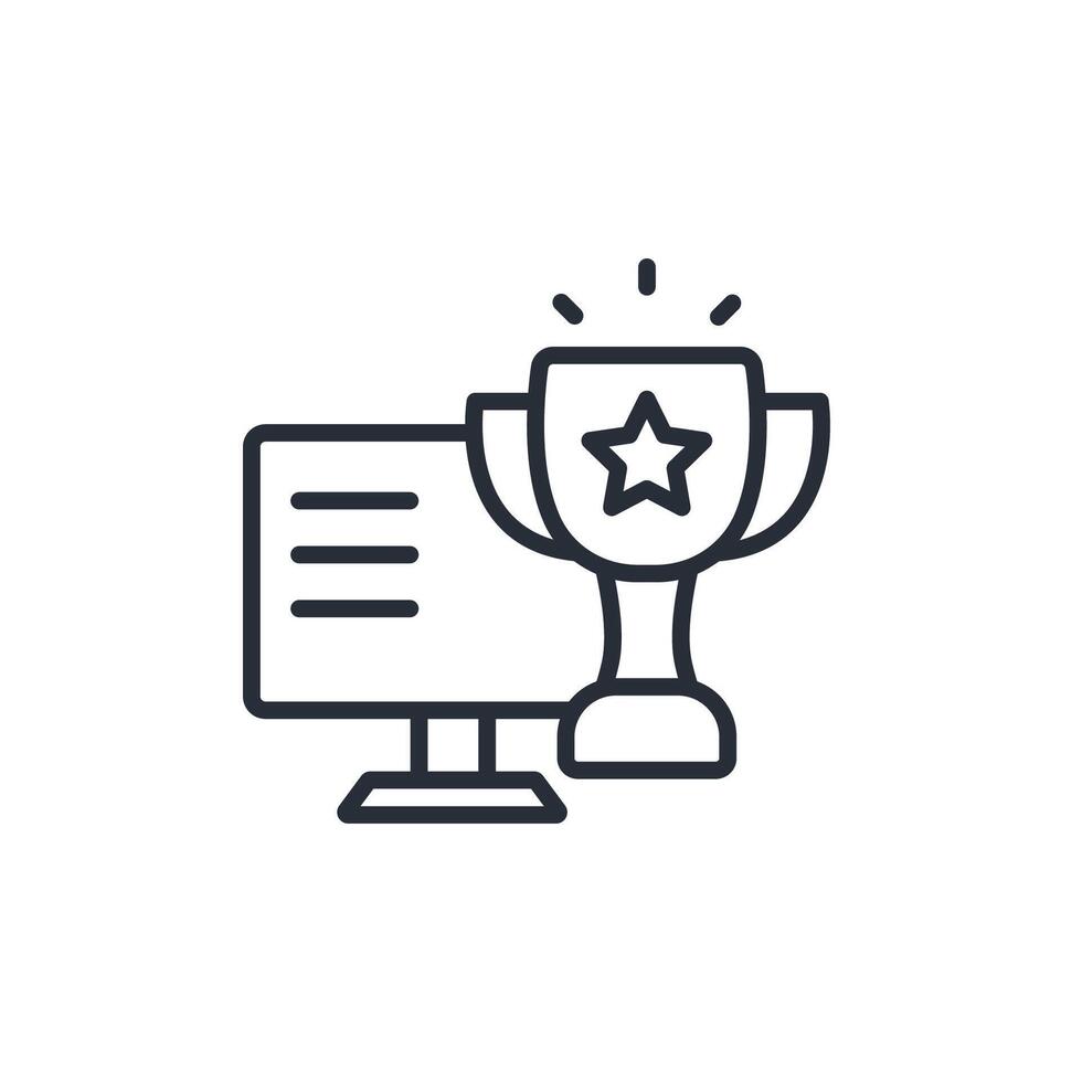 reward icon. .Editable stroke.linear style sign for use web design,logo.Symbol illustration. vector