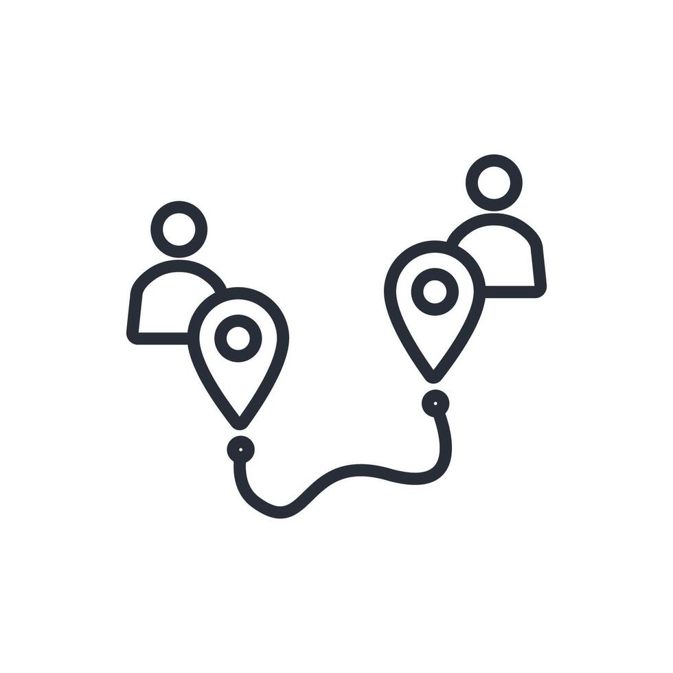 road map icon. .Editable stroke.linear style sign for use web design,logo.Symbol illustration. vector