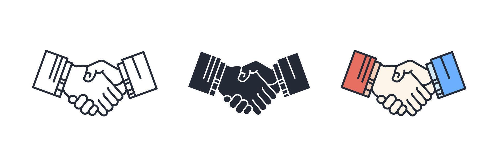 Handshake Icon theme symbol illustration isolated on white background vector