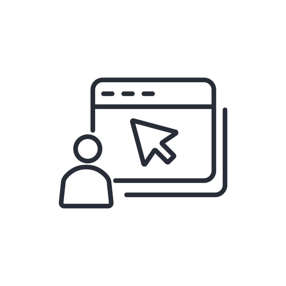 online class icon. .Editable stroke.linear style sign for use web design,logo.Symbol illustration. vector