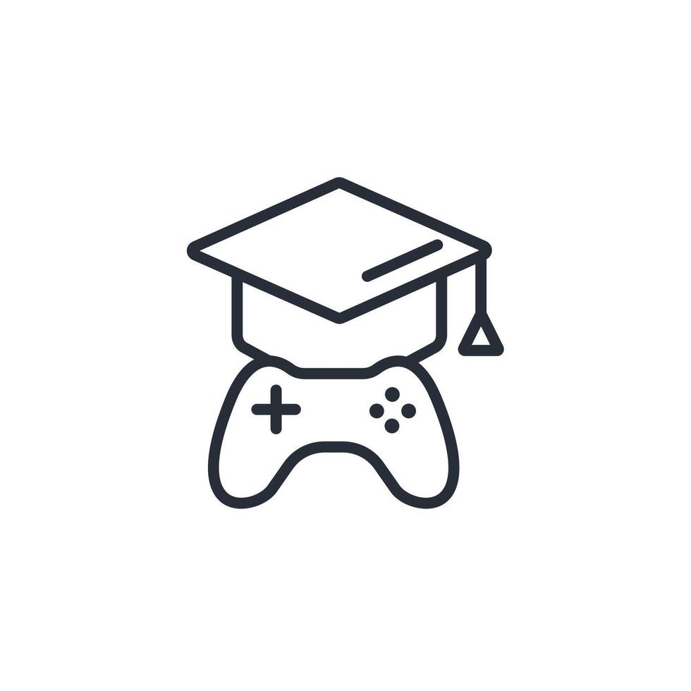 educational games icon. .Editable stroke.linear style sign for use web design,logo.Symbol illustration. vector