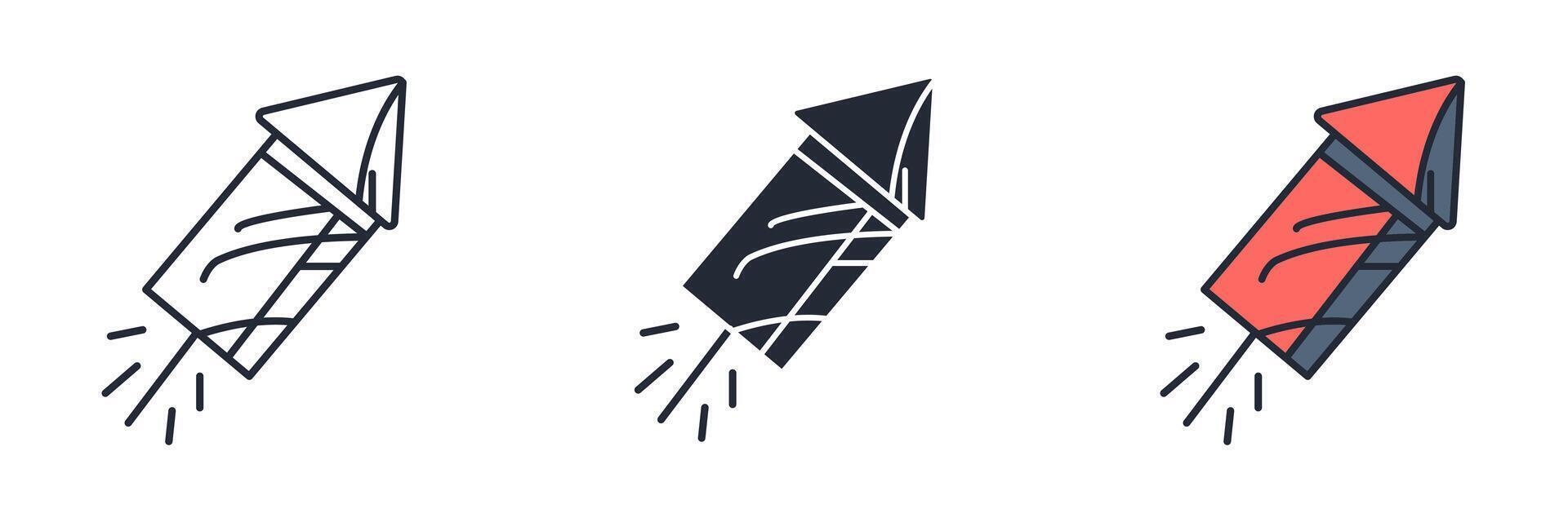 Firework rocket Icon theme symbol illustration isolated on white background vector