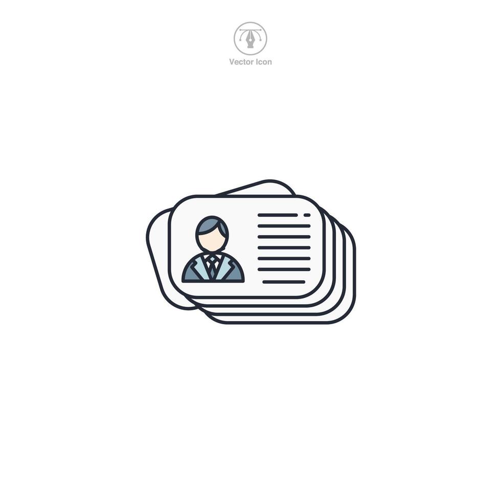 Business Card Icon theme symbol illustration isolated on white background vector