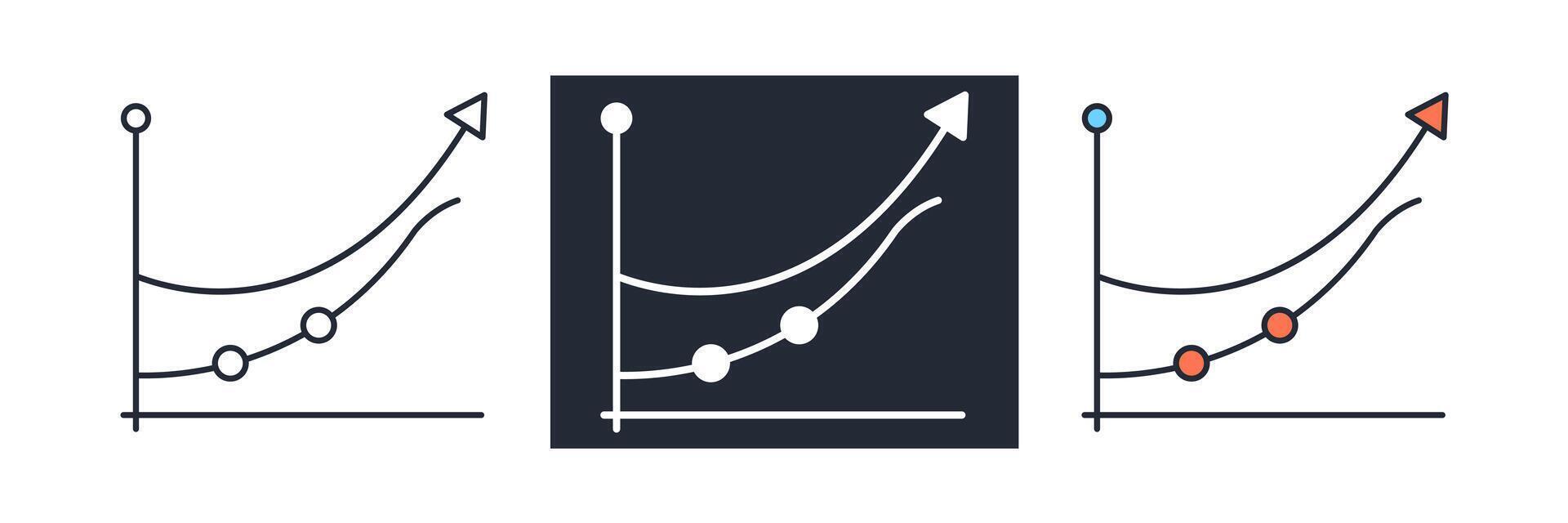 Graph or Growth Icon theme symbol illustration isolated on white background vector