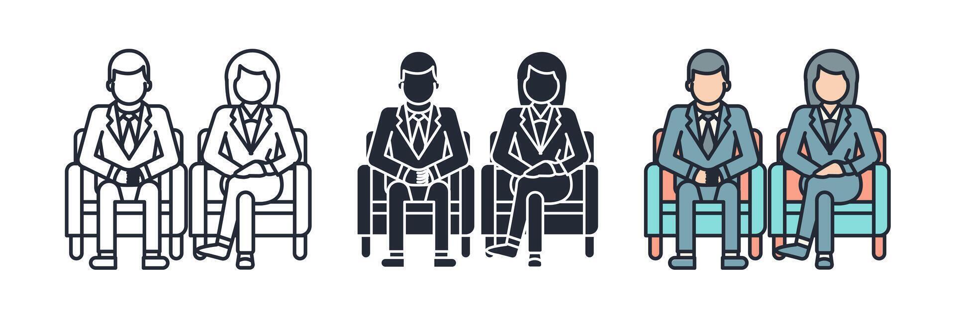 Interview Icon theme symbol illustration isolated on white background vector