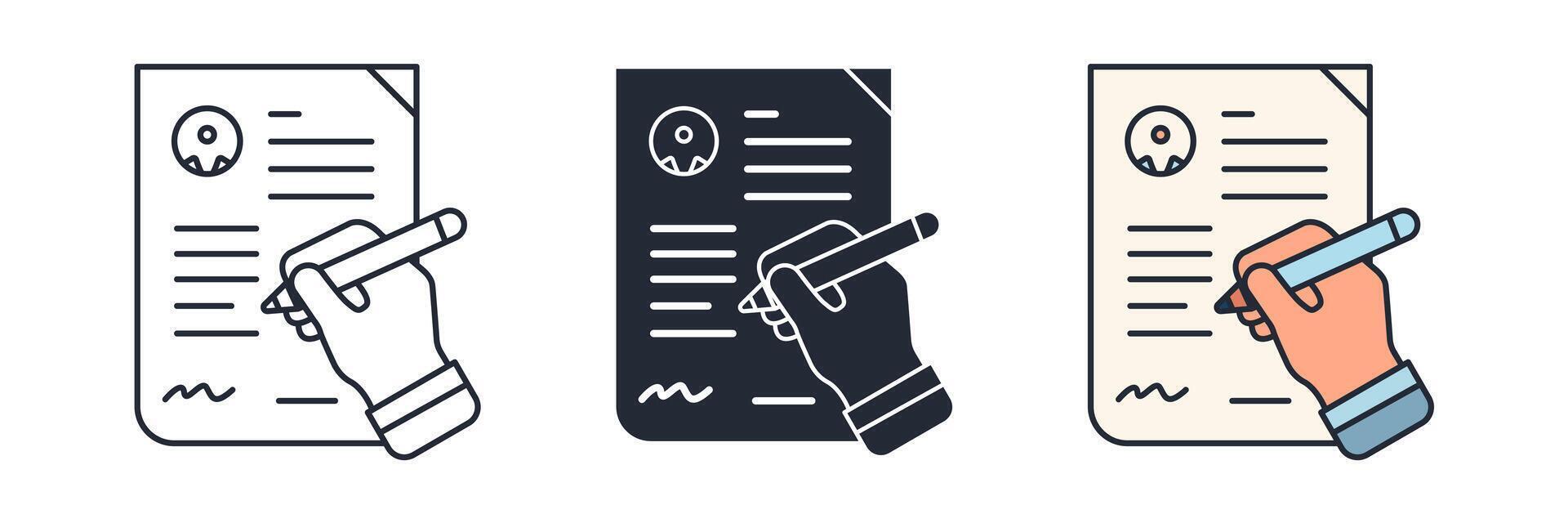 Confidential Document Icon theme symbol illustration isolated on white background vector