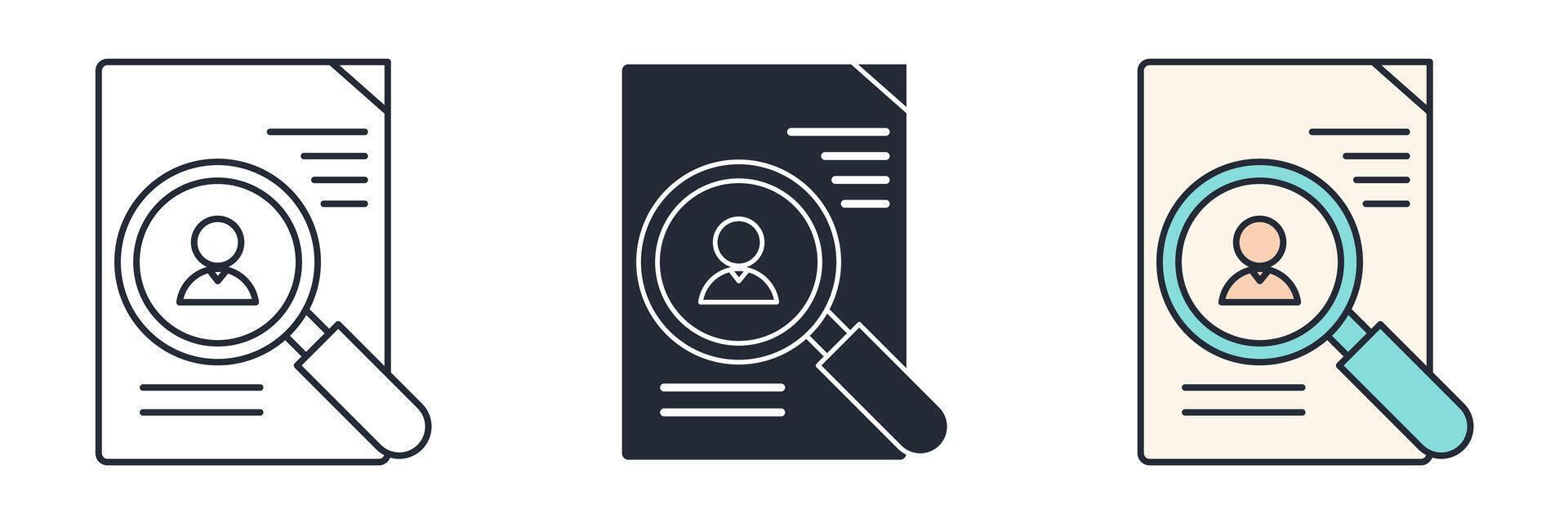 Job interview hire form Icon theme symbol illustration isolated on white background vector