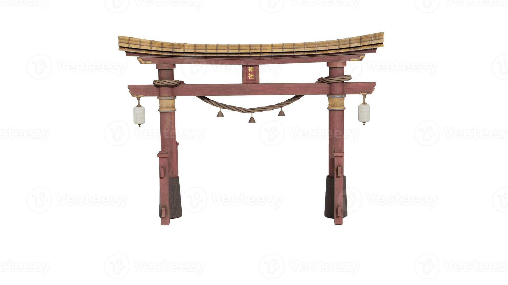 japanese gate isolated photo