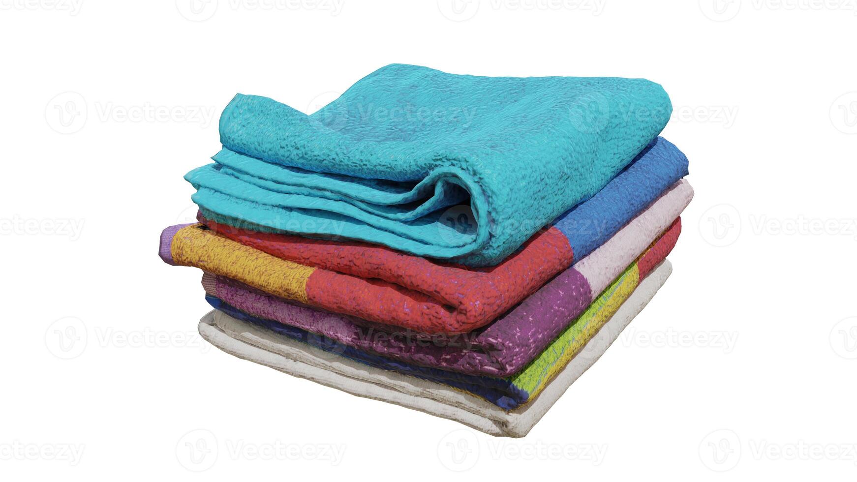 folded towels isolated in white photo