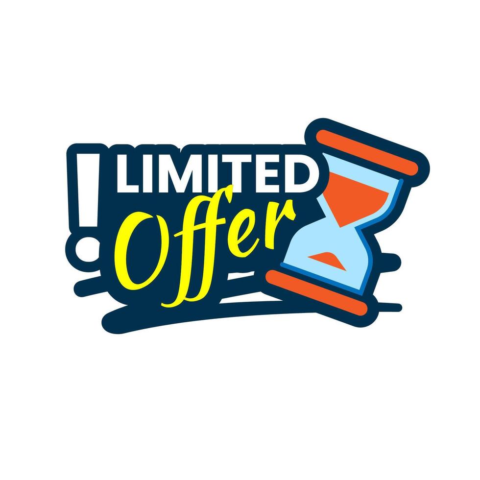 Time, limited offer label concept illustration flat design icon vector