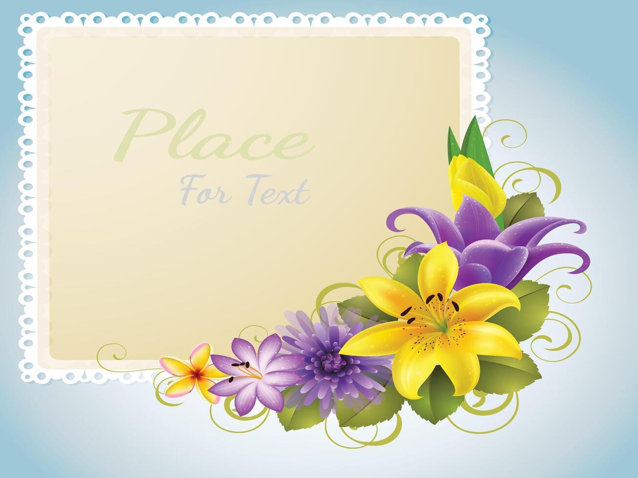 Greeting Card With beautiful Flower spring vector